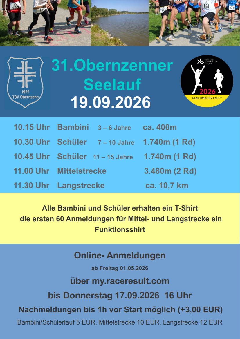 Flyer: 31. Obernzenner Seelauf